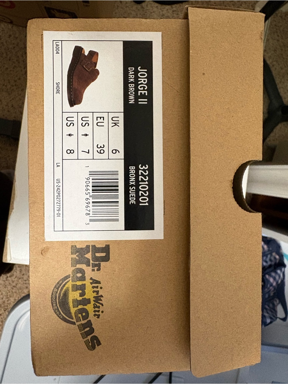 Dr. Martens Brown Suede Slingback Clog with Buckle - Picture 3 of 3